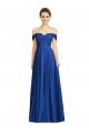 Off the Shoulder Draped Chiffon Evening Maxi Dress