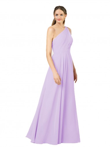 Grecian Inspired Simple One Shoulder Chiffon Evening Dress with Ruching