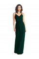 V-Neck Blouson Bodice Chiffon Evening Maxi Dress