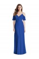 Ruffled Cold-Shoulder Chiffon Evening Maxi Dress