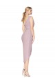 High Low One Shoulder Ruffles V-Neck Chiffon Wrap Evening Dress