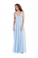 Deep V-Neck Chiffon Evening Maxi Dress