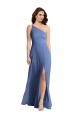 One Shoulder Full Length Evening Maxi Dress with Flirty Slit
