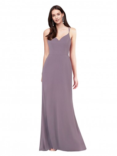 Simple Floor-Length Chiffon Evening Dress with Criss-Cross Back