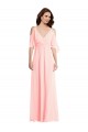 Cold Shoulder Draped Wrap Evening Maxi Dress