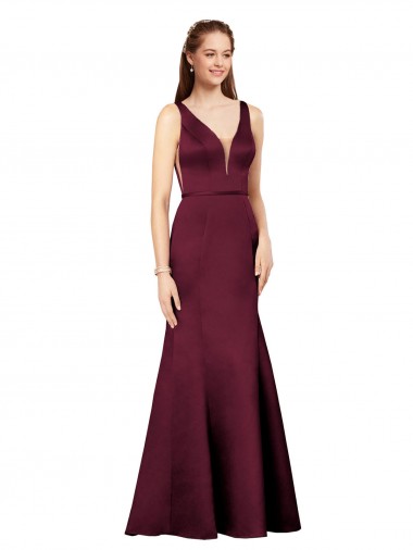 Sexy Satin Evening Dress with Side Cutouts