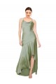 Silky Satin Evening Dress with Bias Cut Skirt