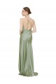 Silky Satin Evening Dress with Bias Cut Skirt