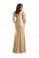One Shoulder Asymmetrical Cowl Back Silky Satin Mermaid Evening Dress