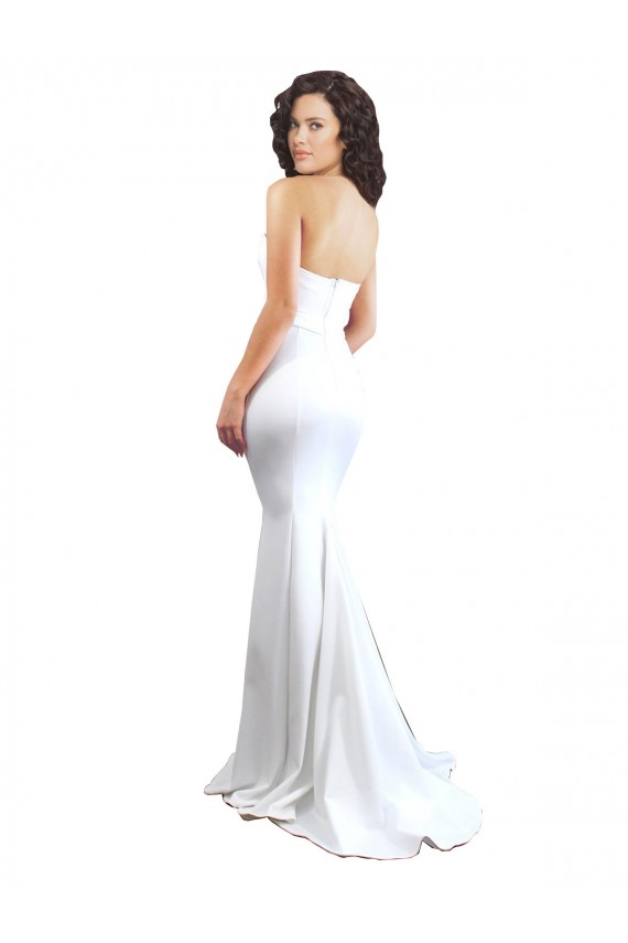 Sweetheart Strapless High Neck Long Crepe Evening Dress