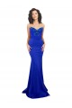 Sweetheart Flower Neckline High Neck Crepe Evening Dress