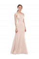 Deep V-Neck and Back Long Crepe Evening Dress