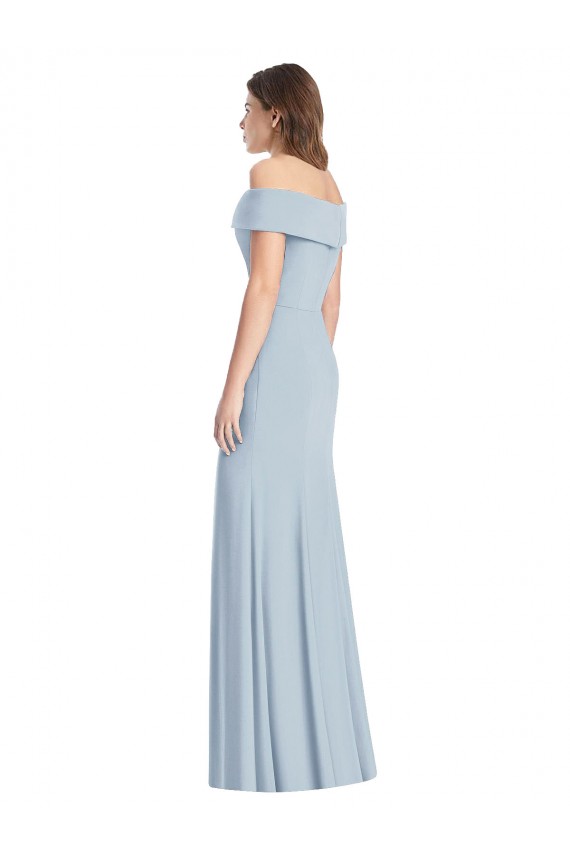 Cuffed Off the Shoulder Long Trumpet Evening Dress