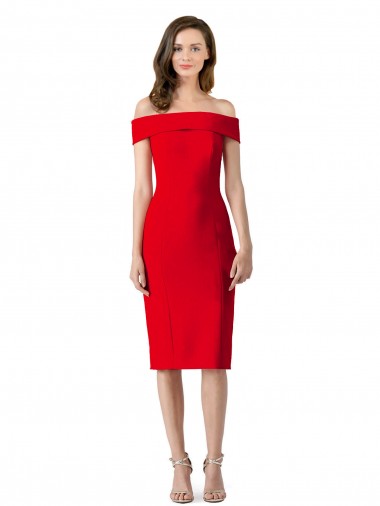 Off the Shoulder Square Neck Cocktail Evening Dress