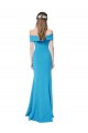 Off the Shoulder Crepe Evening Dress with Fitted Silhouette