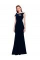 Sleeveless Crepe Mermaid Evening Dress with Side Slit