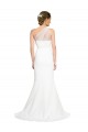 Soft Tulle Shoulder Overlay Mermaid One Shoulder Crepe Evening Dress