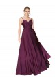 High Neck Spaghetti Straps Long V-Back Crepe Evening Dress