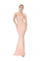 Sweetheart Shirred Neck Long Floor Length Crepe Evening Dress