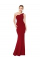 One Shoulder Long High Neck Sleeveless Mermaid Crepe Evening Dress