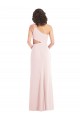 Midriff Cutout Flirty One Shoulder Maxi Crepe Evening Dress