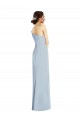 Asymmetrical Off the Shoulder Cuff Trumpet Crepe Evening Dress With Front Slit