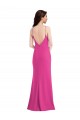 Open Back High Neck Halter Trumpet Crepe Evening Dress