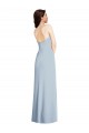 Strapless Scoop Back Maxi Crepe Evening Dress with Front Slit