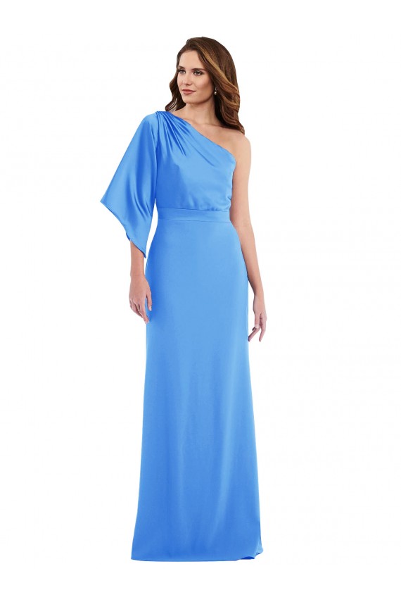 One Shoulder Bell Sleeves Trumpet Evening Dress