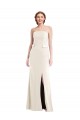 Long Strapless Tuxedo Evening Maxi Dress with Front Slit
