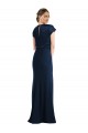 Soft Bow Blouson Bodice Trumpet Crepe Evening Dress