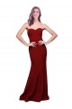 Long Full Length Sweetheart Slim Crepe Evening Dress with Strapless Bodice