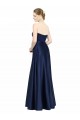 Floor Length Sweetheart Neckline Stretch Satin Evening Dress with Belt
