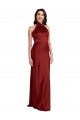 Backless Halter Long Stretch Satin Evening Dress