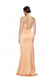 One Shoulder Ruched Stretch Satin Evening Dress with Thigh High Split