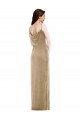 One Shoulder Velvet Maxi Semi Evening Dress with Side Slit